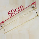 DecorBites™ 60cm Double Towel Bar with Ceramic Gold Finish for Bathroom Accessories.