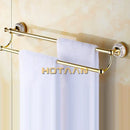 DecorBites™ 60cm Double Towel Bar with Ceramic Gold Finish for Bathroom Accessories.
