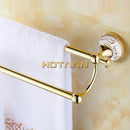 DecorBites™ 60cm Double Towel Bar with Ceramic Gold Finish for Bathroom Accessories.