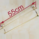 DecorBites™ 60cm Double Towel Bar with Ceramic Gold Finish for Bathroom Accessories.