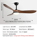 DecorBites™ 60Inch Ceiling Fan with Remote Control, LED Light - 3 Blade DC 30W Copper Motor