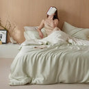 DecorBites™ 60S Rayon Silk Bedding Set | Solid Color | Summer Cooling | Twin-King