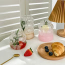 DecorBites™ 650ml Latte Ribbed Cocktail Glass Set, Nordic Style Phnom Penh Water Juice Cup