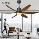 DecorBites™ 66" Modern LED Brown Ceiling Fan with Remote Control for Living Room