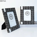 DecorBites™ 6x7 Inch Fabric Framed Portrait Photo Frame for TV Cabinet Decor