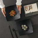 DecorBites™ 7.5 Inch Square Black Matte Ceramic Dining Plate