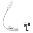 DecorBites™ 7 LED Book Light: Rechargeable Reading Lamp with 3-Level White Light Clip-On