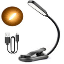 DecorBites™ 7 LED Book Light: Rechargeable Reading Lamp with 3-Level White Light Clip-On