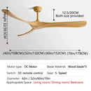 DecorBites™ 70" Black American Modern Wooden Blade Ceiling Fan for Indoor Restaurant