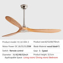 DecorBites™ 70" Wood DC Ceiling Fan w/ Remote Control - Industrial Style Large Size Fan