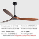 DecorBites™ 70" Wood DC Ceiling Fan w/ Remote Control - Industrial Style Large Size Fan