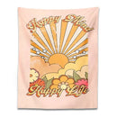 Retro pink 70s girl sunset tapestry – bedroom wall decor