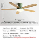 Modern black and dark brown low floor fan light chandelier living room