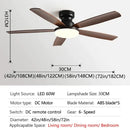 Modern black and dark brown low floor fan light chandelier living room