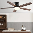 Modern black and dark brown low floor fan light chandelier living room
