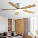 Modern black and dark brown low floor fan light chandelier living room