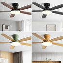 Modern black and dark brown low floor fan light chandelier living room
