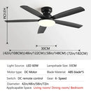 Modern black and dark brown low floor fan light chandelier living room