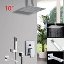 DecorBites™ 8/16 Inch Chrome Shower Set with Rainfall Head, Ceiling Mount Mixer, Brass Faucet