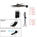 DecorBites™ 8/16 Inch Matte Black LED Rainfall Shower Faucet Set