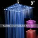 DecorBites™ 8-20" Black Ultra-thin Rain Shower Head for Bathroom Square Rainfall Faucet