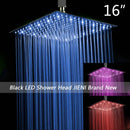 DecorBites™ 8-20" Black Ultra-thin Rain Shower Head for Bathroom Square Rainfall Faucet