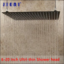 DecorBites™ 8-20" Black Ultra-thin Rain Shower Head for Bathroom Square Rainfall Faucet