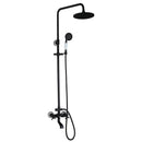 DecorBites™ 8" Black Rain Shower Head Set with Hand Spray and Mixer Faucet