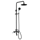 DecorBites™ 8" Black Rain Shower Head Set with Hand Spray and Mixer Faucet