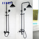 DecorBites™ 8" Black Rain Shower Head Set with Hand Spray and Mixer Faucet