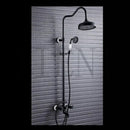 DecorBites™ 8" Black Rain Shower Head Set with Hand Spray and Mixer Faucet