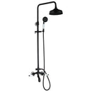 DecorBites™ 8" Black Rain Shower Head Set with Hand Spray and Mixer Faucet