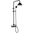 DecorBites™ 8" Black Rain Shower Head Set with Hand Spray and Mixer Faucet