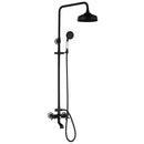 DecorBites™ 8" Black Rain Shower Head Set with Hand Spray and Mixer Faucet