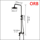 DecorBites™ 8" Black Rain Shower Head Set with Hand Spray and Mixer Faucet