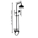 DecorBites™ 8" Black Rain Shower Head Set with Hand Spray and Mixer Faucet