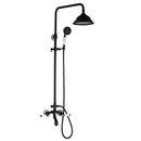 DecorBites™ 8" Black Rain Shower Head Set with Hand Spray and Mixer Faucet