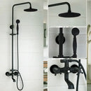 DecorBites™ 8" Black Rain Shower Head Set with Hand Spray and Mixer Faucet