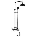 DecorBites™ 8" Black Rain Shower Head Set with Hand Spray and Mixer Faucet