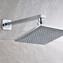 DecorBites™ 8" Brass Square LED Rainfall Shower Head with Wall Mount Arm Pipe