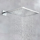 DecorBites™ 8" Brass Square LED Rainfall Shower Head with Wall Mount Arm Pipe