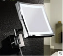 DecorBites™ 8 inch Brass LED Magnifying Wall Mirror for Makeup and Dressing, 3X Magnification