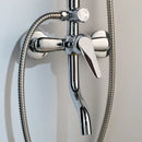 DecorBites™ 8-inch Chrome Bathroom Rainfall Shower Set with Adjustable Height and Handheld Faucet