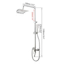 DecorBites™ 8-inch Chrome Bathroom Rainfall Shower Set with Adjustable Height and Handheld Faucet