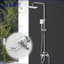 DecorBites™ 8-inch Chrome Bathroom Rainfall Shower Set with Adjustable Height and Handheld Faucet