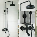 DecorBites™ 8 Inch Matte Black Shower Faucet Set with Hand Spray and Rainfall Head