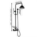 DecorBites™ 8 Inch Matte Black Shower Faucet Set with Hand Spray and Rainfall Head