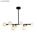 DecorBites™ 8-Light Black Nordic Globe Island Pendant for Restaurants