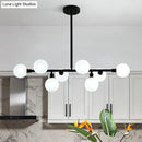 DecorBites™ 8-Light Black Nordic Globe Island Pendant for Restaurants