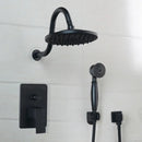 DecorBites™ 8" Matte Black Wall Mounted Rainfall Shower Faucet Set with Handheld Shower